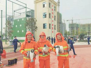 项城中专参加项城市119技能大比武